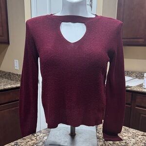 Miami Maroon V-Neck Women's Sweater
